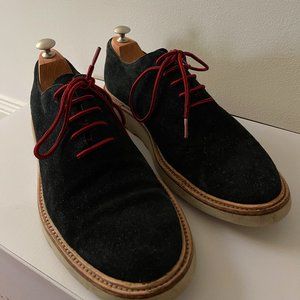 Givenchy BLack Suede Bluchers with Red Laces